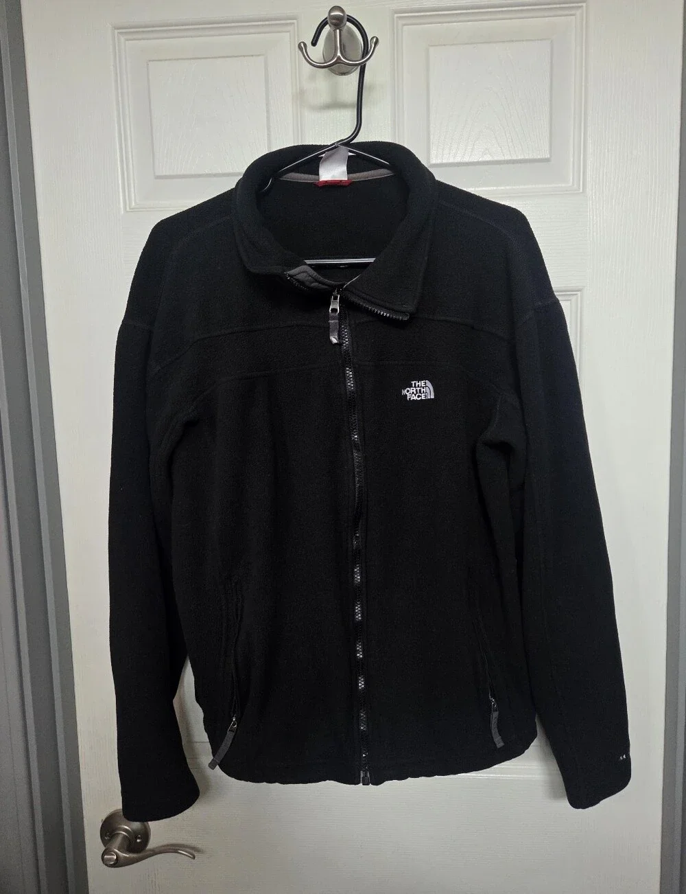 The North Face TLA 200 Black Zip Up Fleece Jacket with White Logo Size Medium